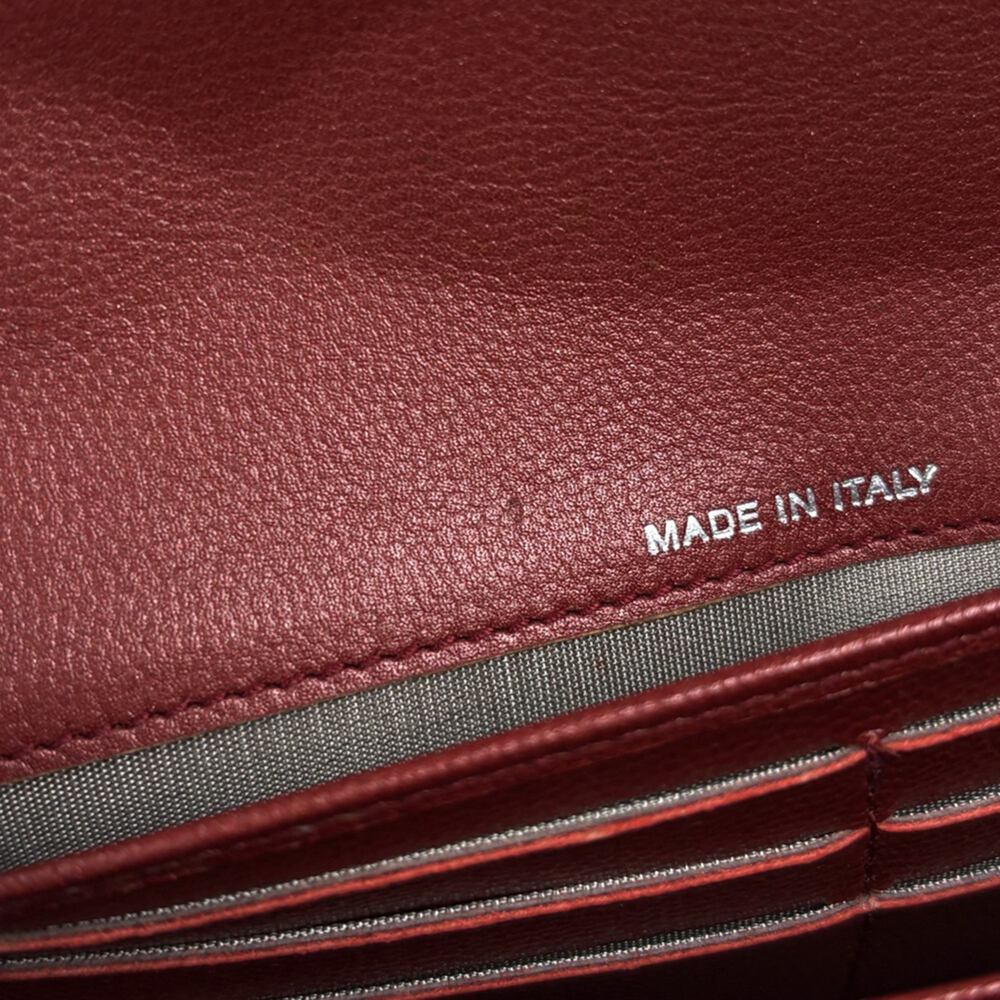 CHANEL Authentic Red Leather Logo Wallet - Picture 5 of 11